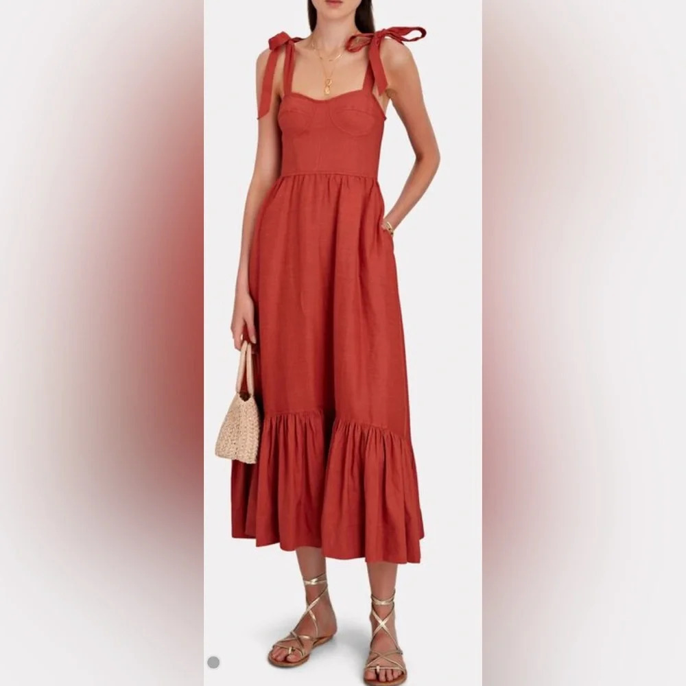 JONATHAN SIMKHAI Georgia Bustier Midi Dress